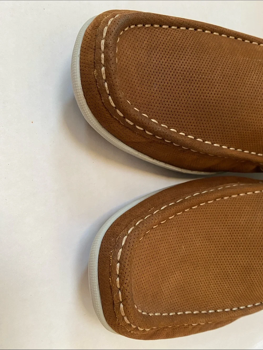NWOT Nordstrom Men’s Tan Leather Slip-On Driving Round Toe Casual Moc Loafers 11